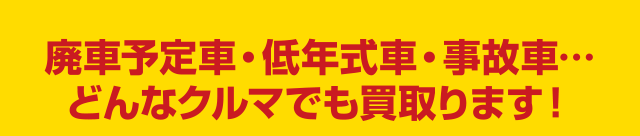 廃車予定者・低年式車・事故車